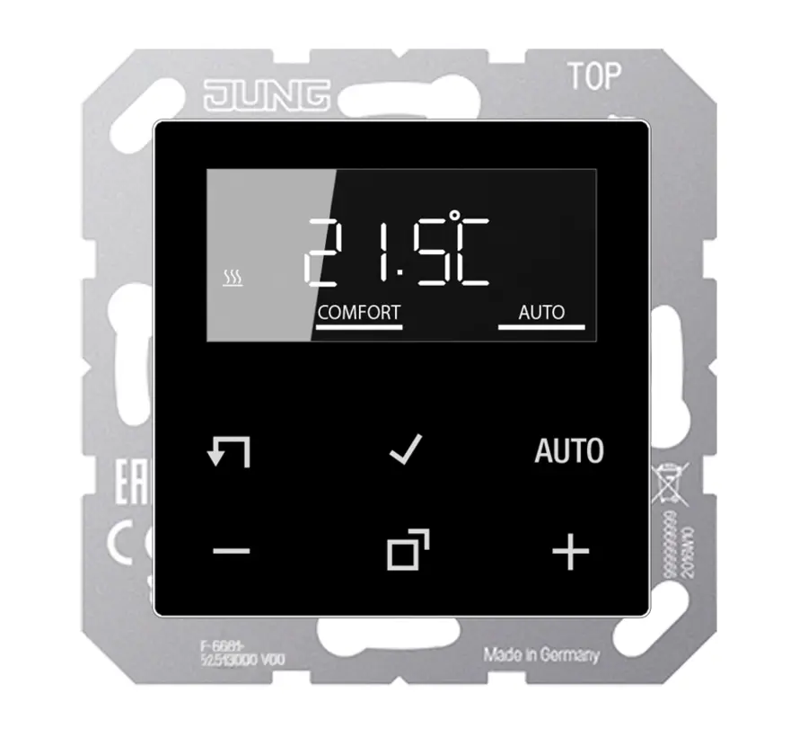 kamerthermostaat met display incl. binnenwerk A-range zwart glans (TR D A 1790 SW)