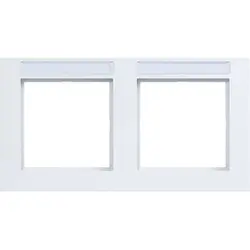 Hager Berker afdekraam 2-voudig horizontaal met tekstveld A1 lichtwit glans (WAD6202WG)