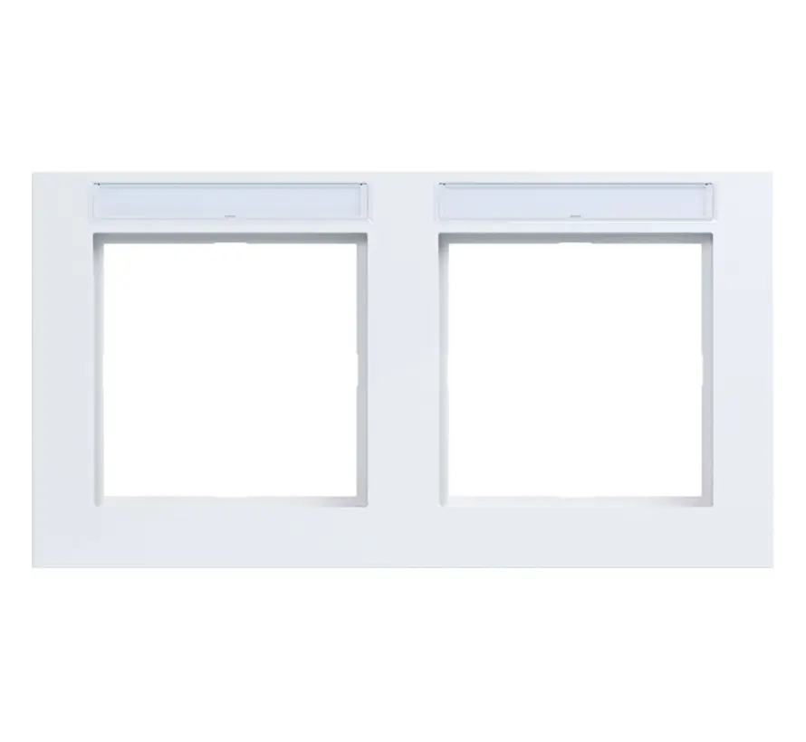 afdekraam 2-voudig horizontaal met tekstveld A1 lichtwit glans (WAD6202WG)