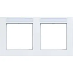 Hager Berker afdekraam 2-voudig horizontaal met tekstveld A1 lichtwit mat (WAD6202WM)