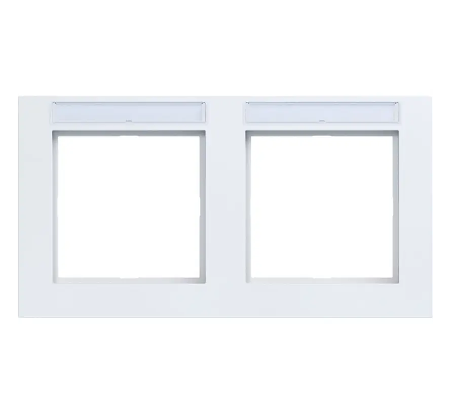 afdekraam 2-voudig horizontaal met tekstveld A1 lichtwit mat (WAD6202WM)