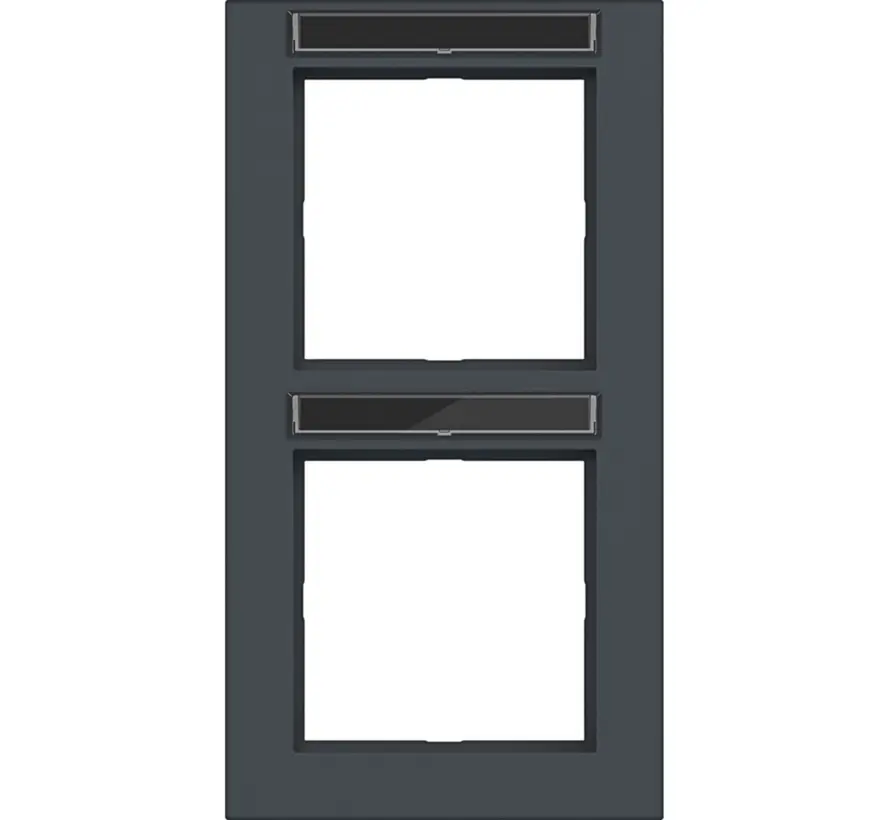 afdekraam 2-voudig verticaal met tekstveld A1 antraciet mat (WAD6203AT)