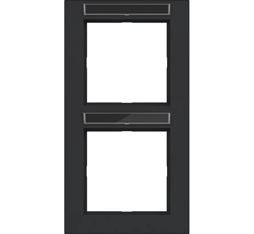 afdekraam 2-voudig verticaal met tekstveld A1 nachtzwart mat (WAD6203BM)