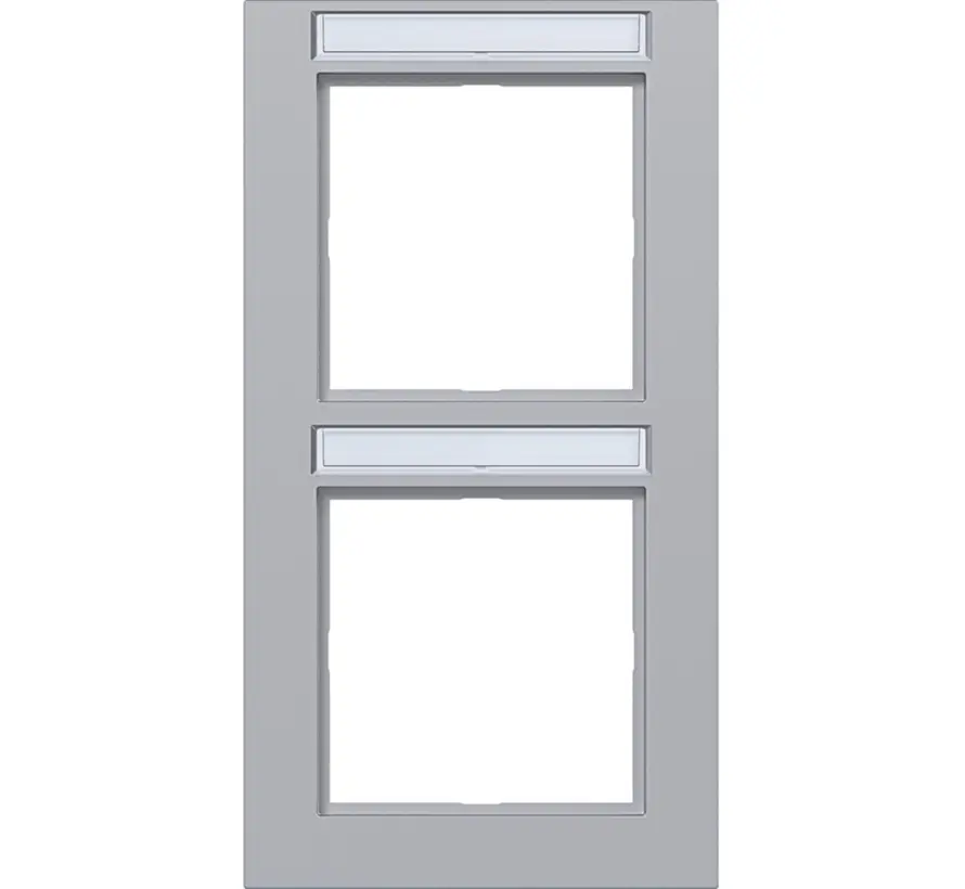 afdekraam 2-voudig verticaal met tekstveld A1 titaan mat (WAD6203TA)