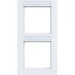 Hager Berker afdekraam 2-voudig verticaal met tekstveld A1 lichtwit glans (WAD6203WG)