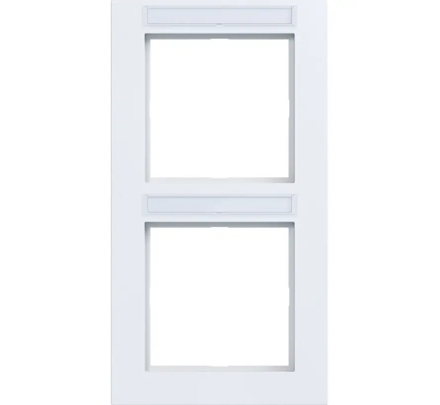 afdekraam 2-voudig verticaal met tekstveld A1 lichtwit mat (WAD6203WM)