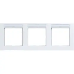 Hager Berker afdekraam 3-voudig horizontaal met tekstveld A1 lichtwit glans (WAD6302WG)