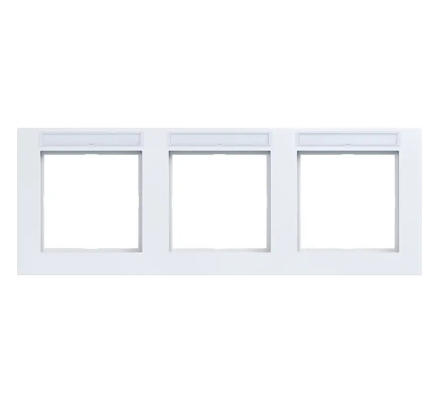 afdekraam 3-voudig horizontaal met tekstveld A1 lichtwit mat (WAD6302WM)