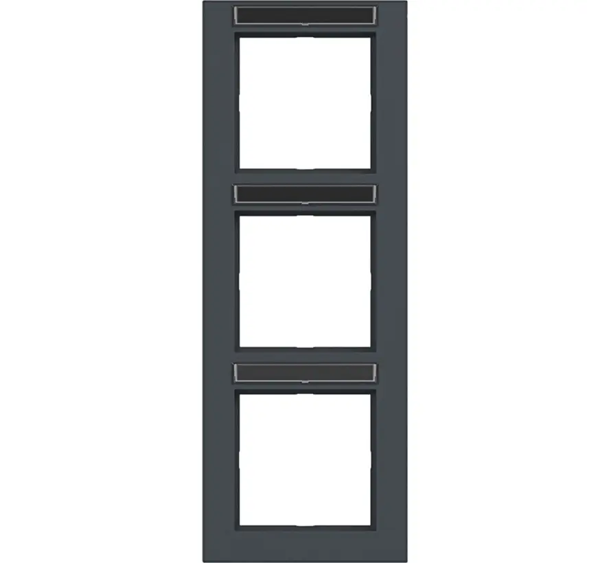 afdekraam 3-voudig verticaal met tekstveld A1 antraciet mat (WAD6303AT)