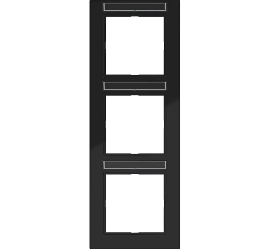 afdekraam 3-voudig verticaal met tekstveld A1 nachtzwart glans (WAD6303BG)