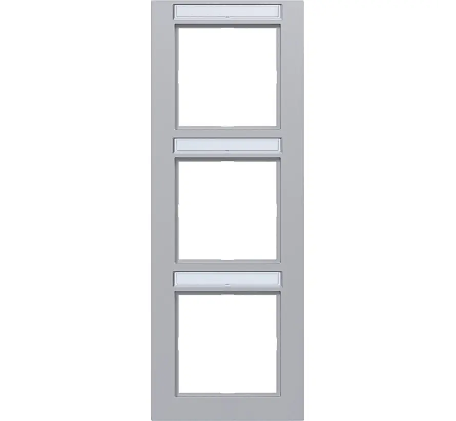 afdekraam 3-voudig verticaal met tekstveld A1 titaan mat (WAD6303TA)