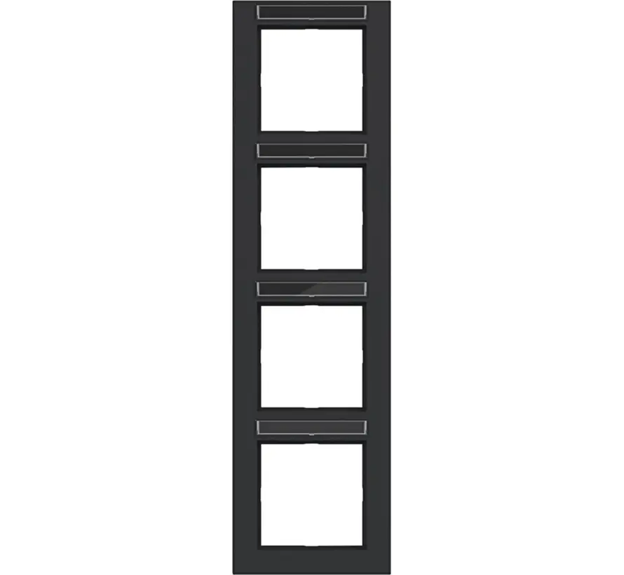 afdekraam 4-voudig verticaal met tekstveld A1 nachtzwart mat (WAD6403BM)