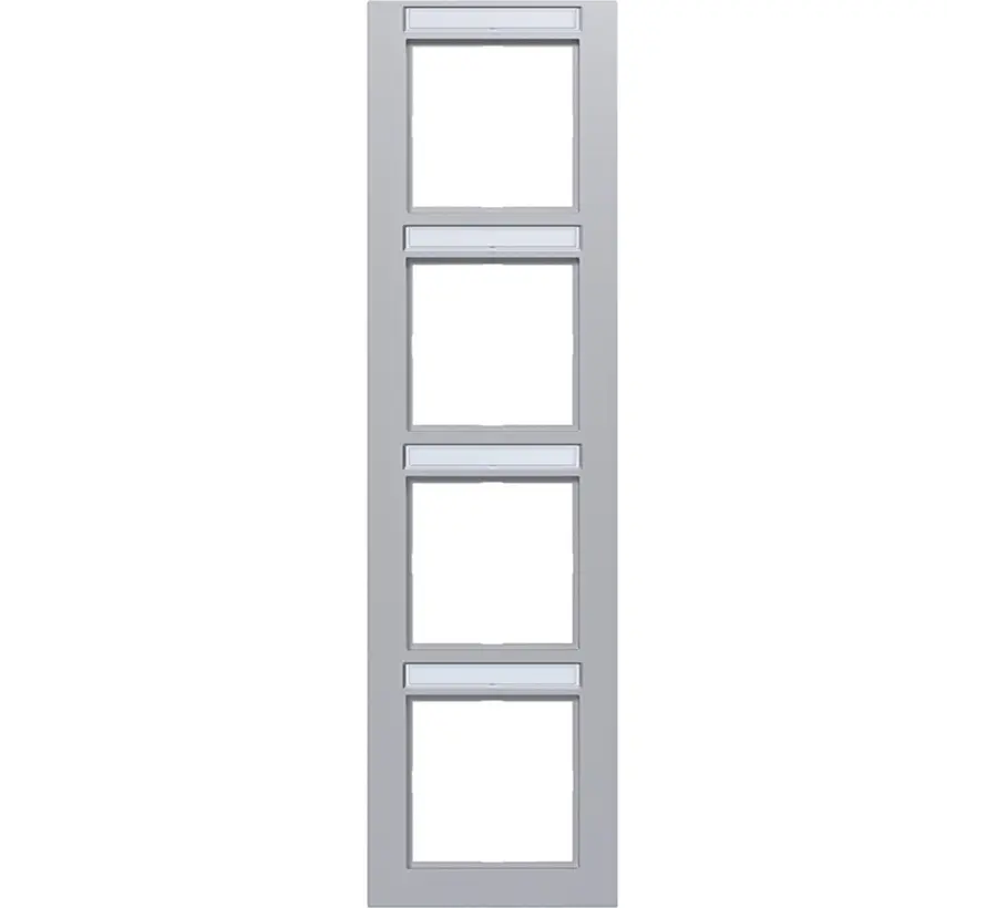 afdekraam 4-voudig verticaal met tekstveld A1 titaan mat (WAD6403TA)