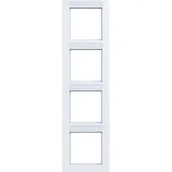 Hager Berker afdekraam 4-voudig verticaal met tekstveld A1 lichtwit mat (WAD6403WM)