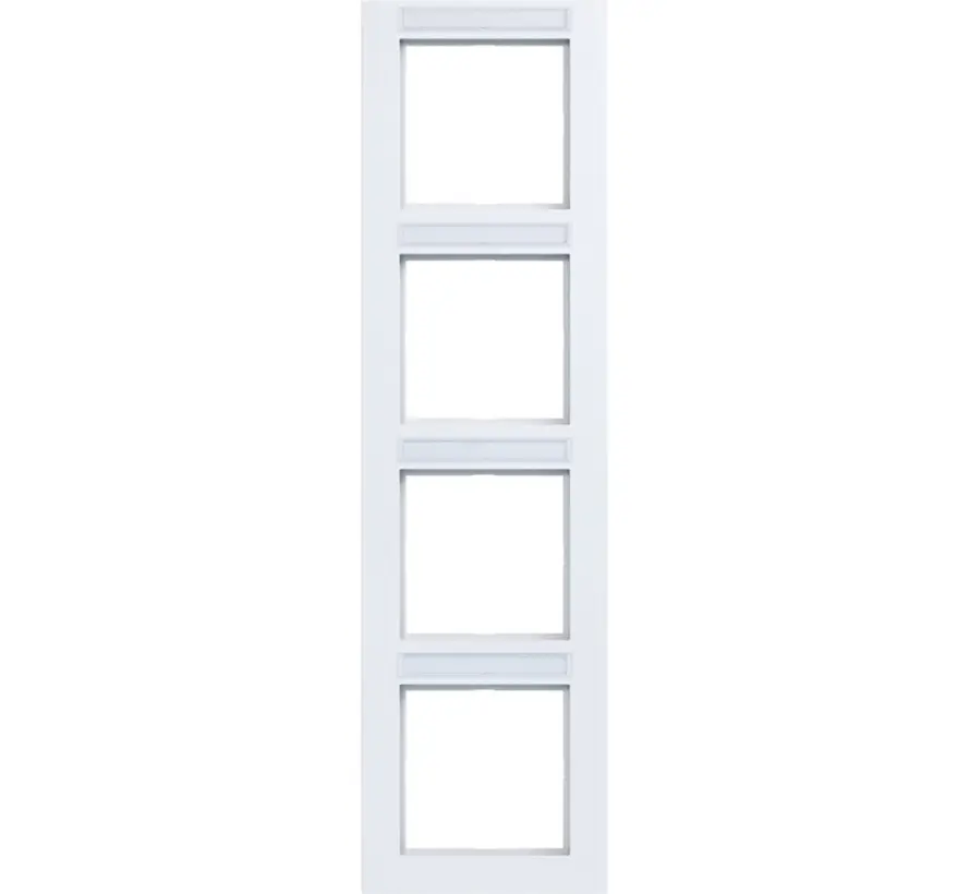 afdekraam 4-voudig verticaal met tekstveld A1 lichtwit mat (WAD6403WM)