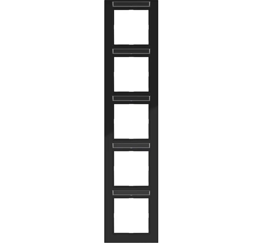afdekraam 5-voudig verticaal met tekstveld A1 nachtzwart glans (WAD6503BG)