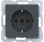 wandcontactdoos randaarde A1/A8/C1/C8 antraciet mat (WAS1100AT)
