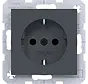 wandcontactdoos randaarde Safety Plus A1/A8/C1/C8 antraciet mat (WAS1200AT)