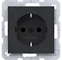 wandcontactdoos randaarde Safety Plus A1/A8/C1/C8 nachtzwart mat (WAS1200BM)