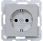 wandcontactdoos randaarde Safety Plus A1/A8/C1/C8 titaan (WAS1200TA)
