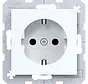 wandcontactdoos randaarde Safety Plus A1/A8/C1/C8 lichtwit glans (WAS1200WG)