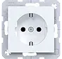 wandcontactdoos randaarde Safety Plus A1/A8/C1/C8 lichtwit mat (WAS1200WM)