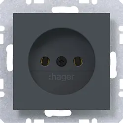 Hager Berker wandcontactdoos zonder randaarde A1/A8/C1/C8 antraciet mat (WAS5100AT)