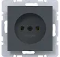 wandcontactdoos zonder randaarde A1/A8/C1/C8 antraciet mat (WAS5100AT)