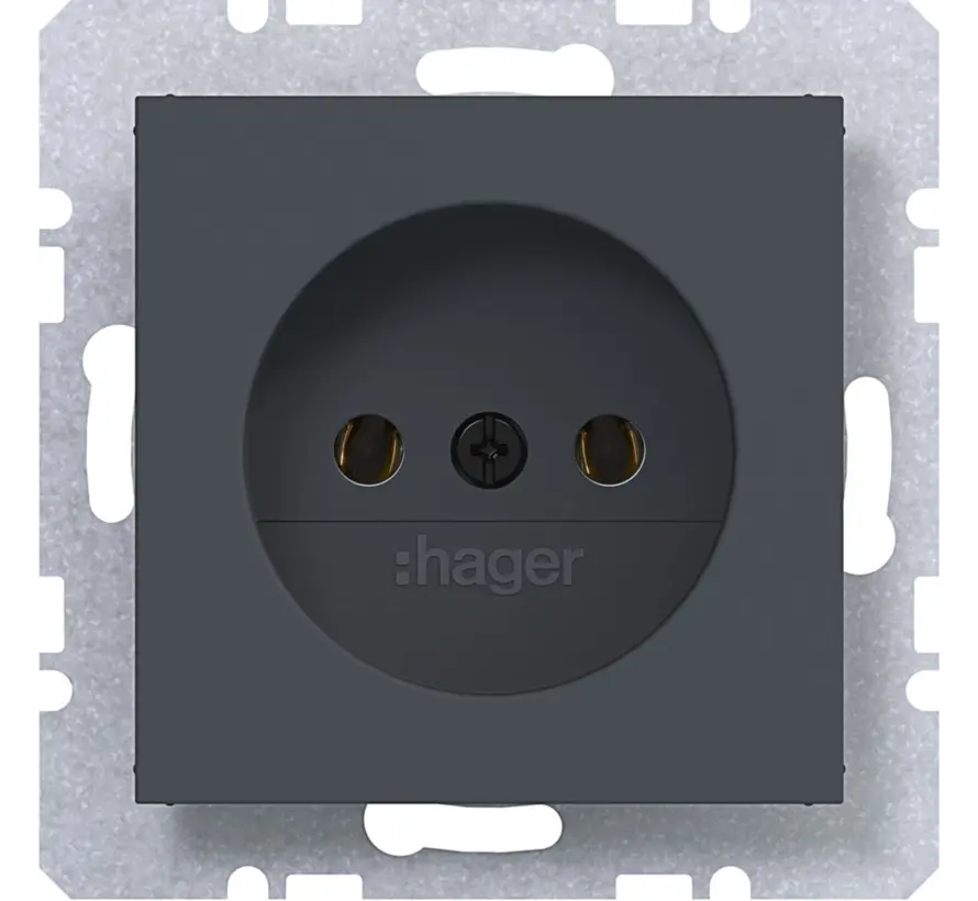 wandcontactdoos zonder randaarde A1/A8/C1/C8 antraciet mat (WAS5100AT)