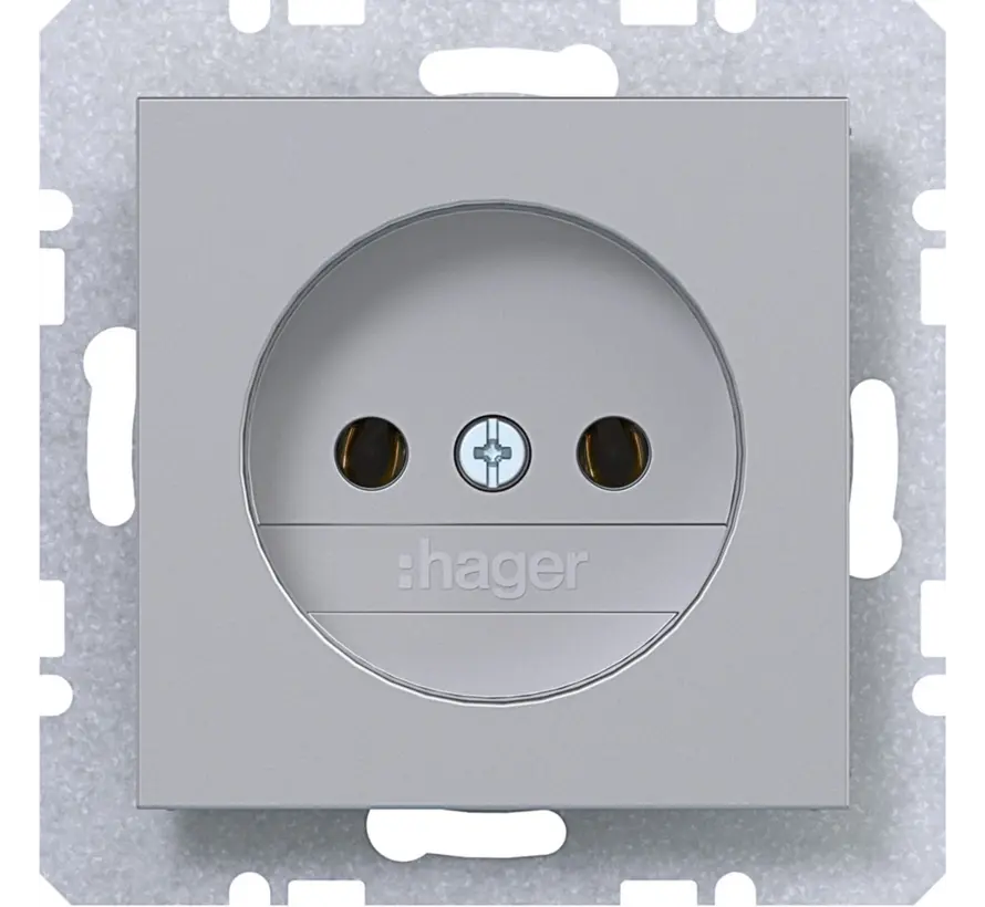 wandcontactdoos zonder randaarde A1/A8/C1/C8 titaan mat (WAS5100TA)