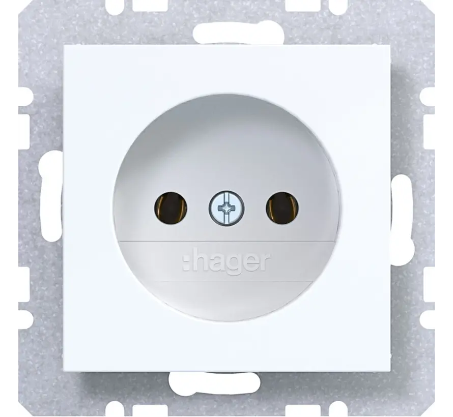 wandcontactdoos zonder randaarde A1/A8/C1/C8 lichtwit glans (WAS5100WG)