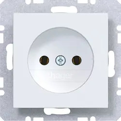 Hager Berker wandcontactdoos zonder randaarde A1/A8/C1/C8 lichtwit mat (WAS5100WM)