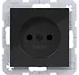 wandcontactdoos zonder randaarde Safety Plus A1/A8/C1/C8 nachtzwart glans (WAS5200BG)