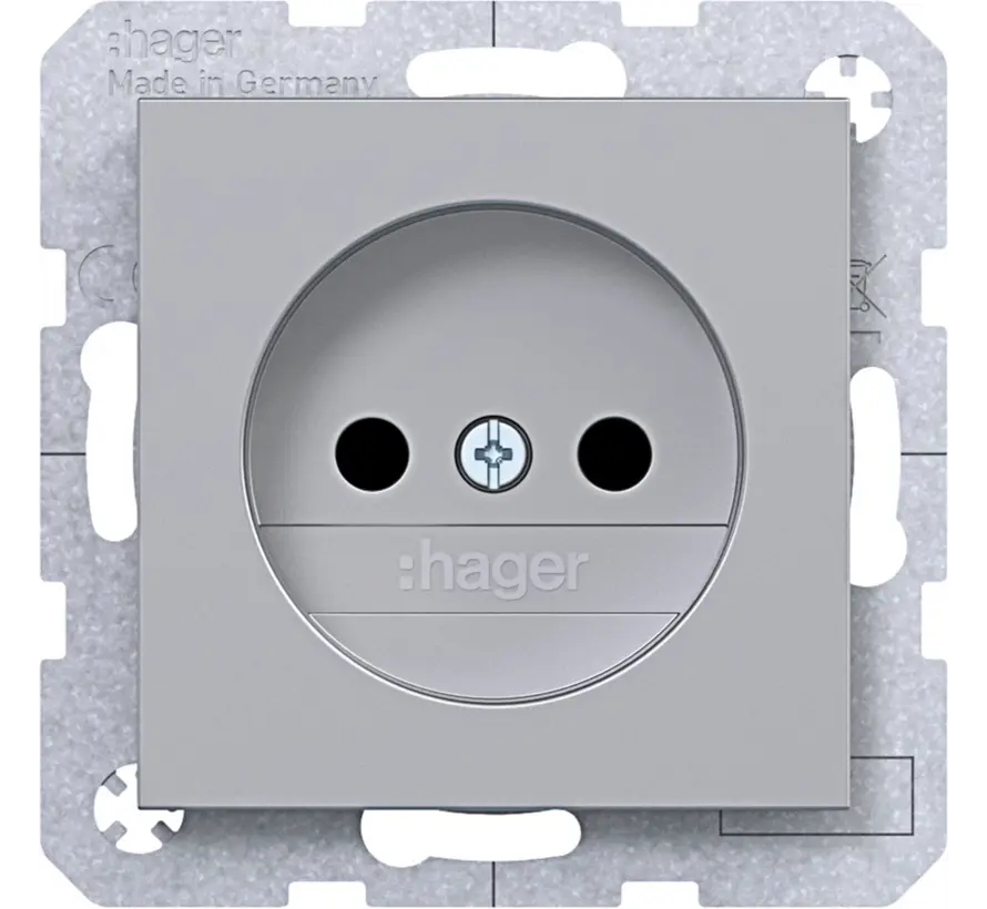 wandcontactdoos zonder randaarde Safety Plus A1/A8/C1/C8 titaan mat (WAS5200TA)