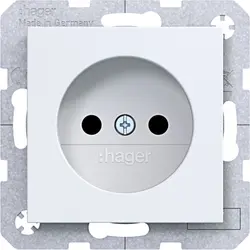 Hager Berker wandcontactdoos zonder randaarde Safety Plus A1/A8/C1/C8 lichtwit mat (WAS5200WM)