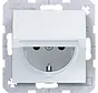 wandcontactdoos randaarde met klapdeksel A1/A8/C1/C8 lichtwit mat (WAS1110WM)