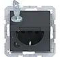 wandcontactdoos randaarde met klapdeksel en slot A1/A8/C1/C8 antraciet mat (WAS1115AT)