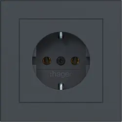 Hager Berker wandcontactdoos randaarde voor afzonderlijke montage A1 antraciet mat (WAS1120AT)