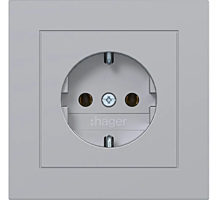 wandcontactdoos randaarde voor afzonderlijke montage A1 titaan mat (WAS1120TA)