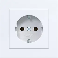 Hager Berker wandcontactdoos randaarde voor afzonderlijke montage A1 lichtwit glans (WAS1120WG)