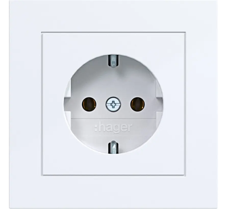 wandcontactdoos randaarde voor afzonderlijke montage A1 lichtwit glans (WAS1120WG)