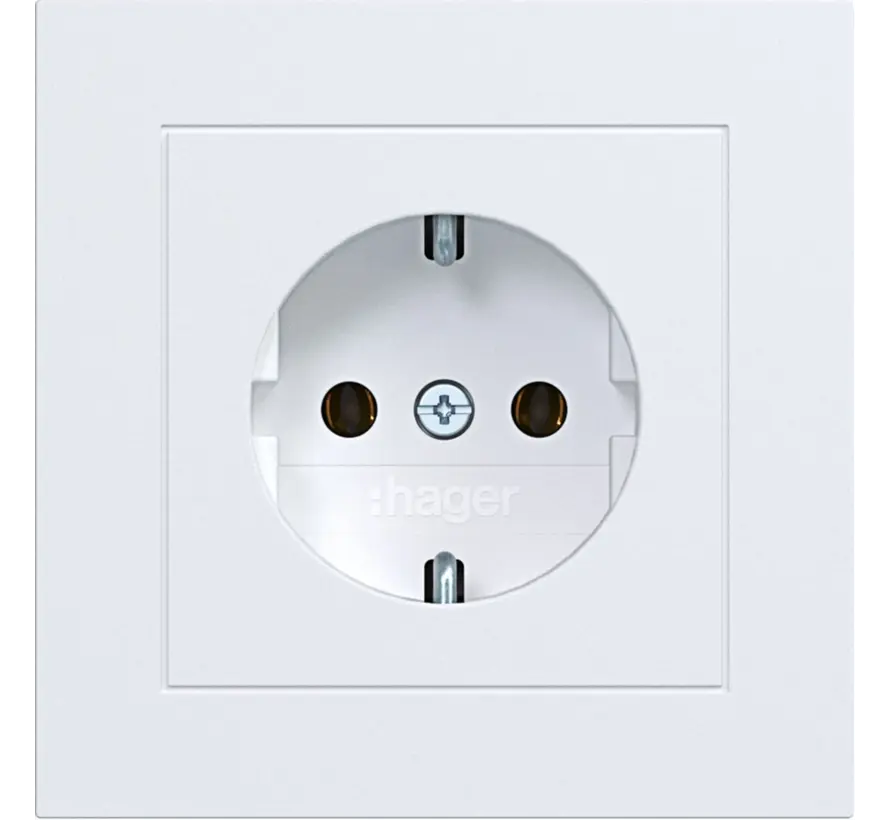 wandcontactdoos randaarde voor afzonderlijke montage A1 lichtwit mat (WAS1120WM)