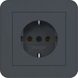 Hager Berker wandcontactdoos randaarde voor afzonderlijke montage C1 antraciet mat (WAS1121AT)