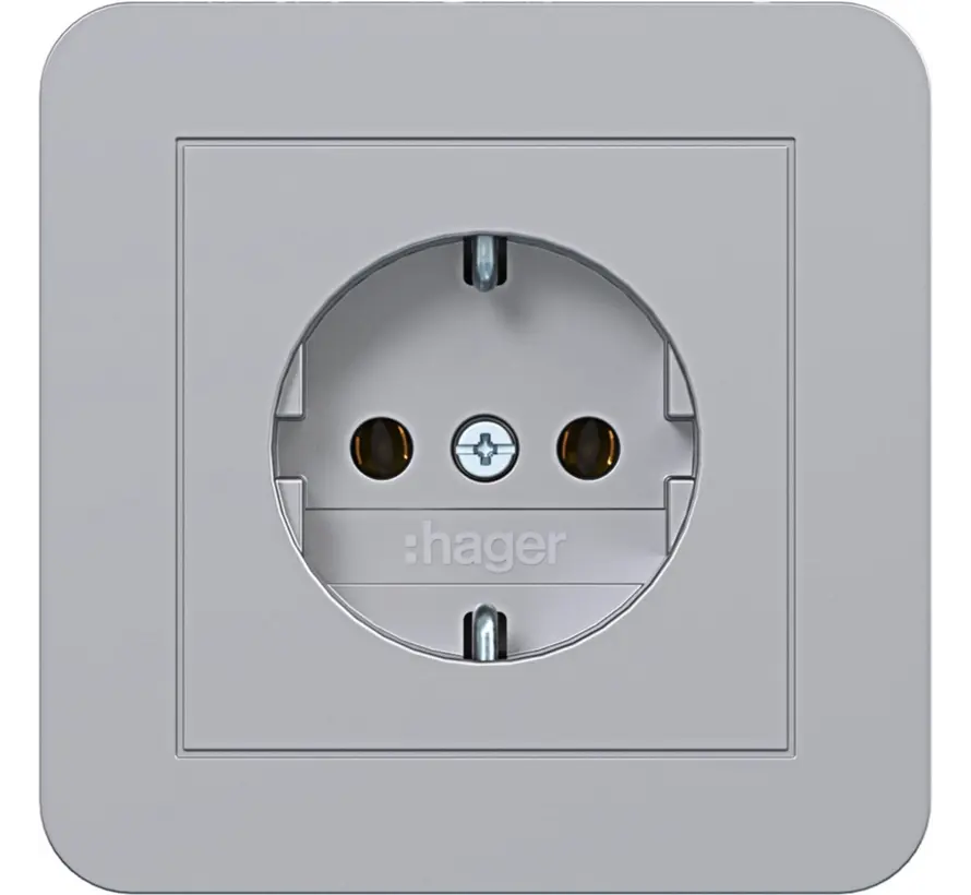 wandcontactdoos randaarde voor afzonderlijke montage C1 titaan mat (WAS1121TA)