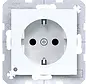wandcontactdoos randaarde Safety Plus met LED-orientatielicht A1/A8/C1/C8 lichtwit glans (WAS1462WG)