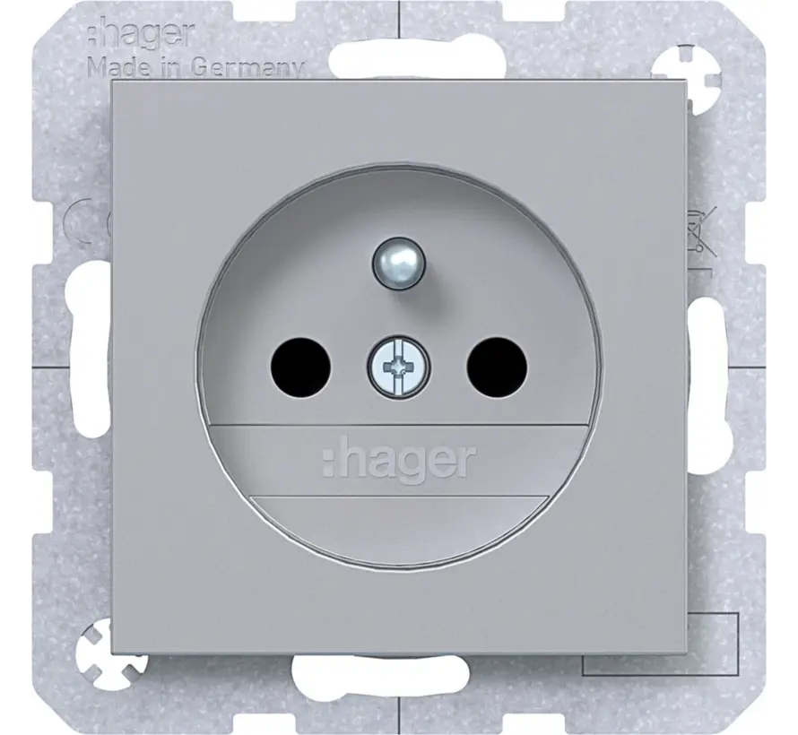 wandcontactdoos penaarde Safety Plus A1/A8/C1/C8 titaan (WAS1600TA)