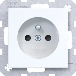Hager Berker wandcontactdoos penaarde Safety Plus A1/A8/C1/C8 lichtwit glans (WAS1600WG)