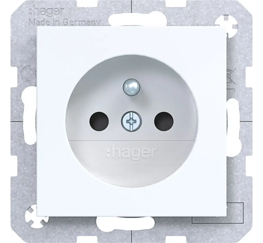 wandcontactdoos penaarde Safety Plus A1/A8/C1/C8 lichtwit glans (WAS1600WG)