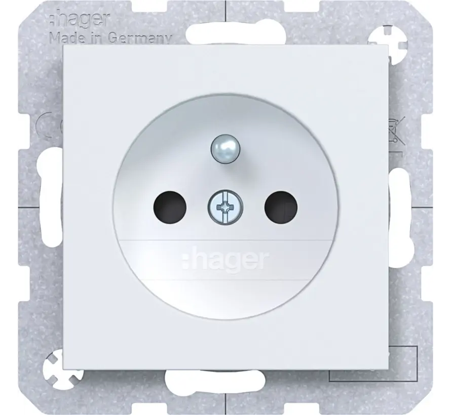 wandcontactdoos penaarde Safety Plus A1/A8/C1/C8 lichtwit mat (WAS1600WM)