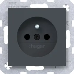 Hager Berker wandcontactdoos penaarde Safety Plus A1/A8/C1/C8 antraciet mat (WAS1600AT)